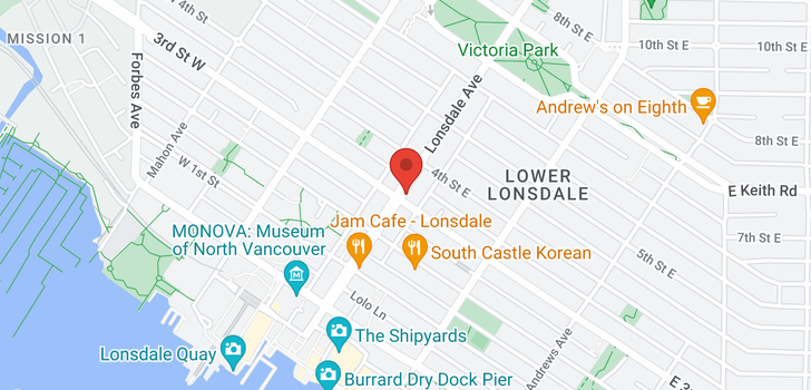 map of 312 332 LONSDALE AVENUE